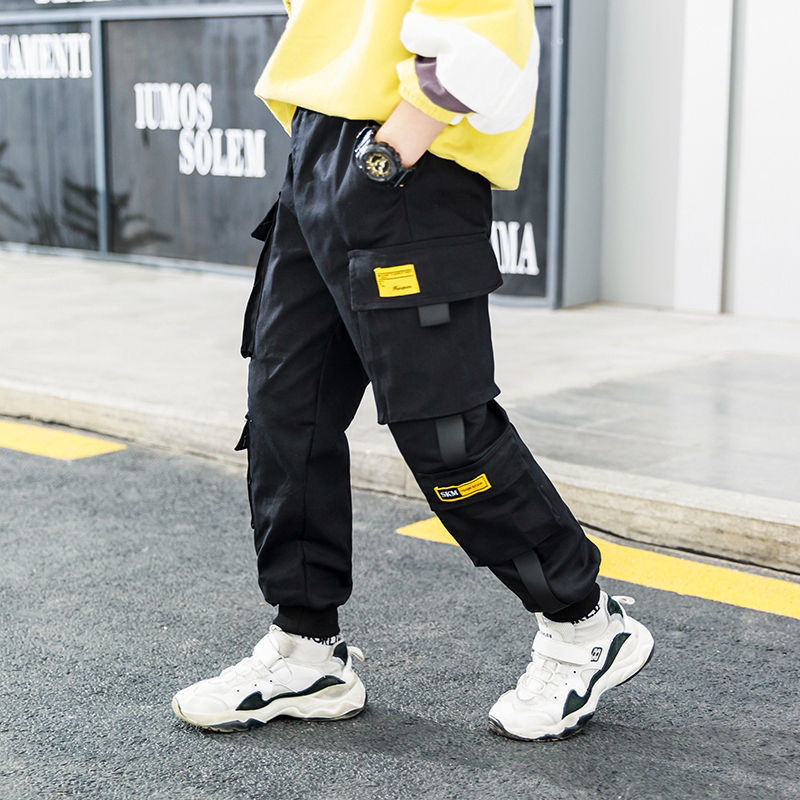Children's wear boys' pants spring and autumn  new children's fried Street overalls middle and big children's loose pants Han banchao