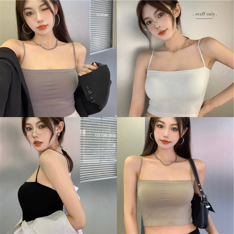 Light proof small suspender vest for women to wear in summer with breast pad, bra, hot girl short tight fit