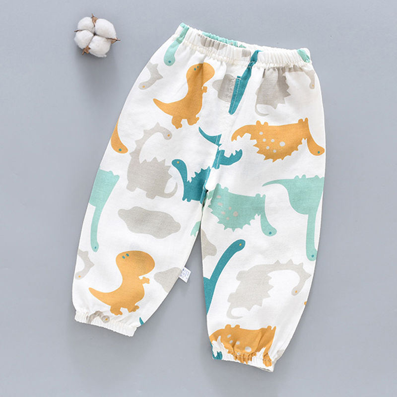 Children's mosquito proof pants pure cotton baby summer thin casual bottoming boys and Girls Summer lantern long pants