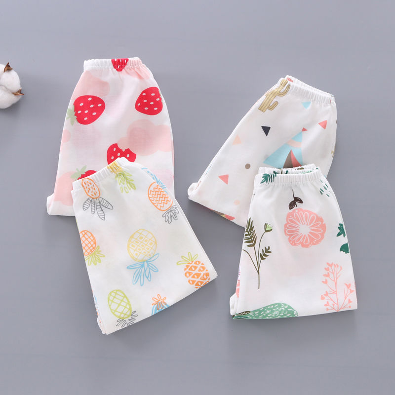 Children's mosquito proof pants pure cotton baby summer thin casual bottoming boys and Girls Summer lantern long pants