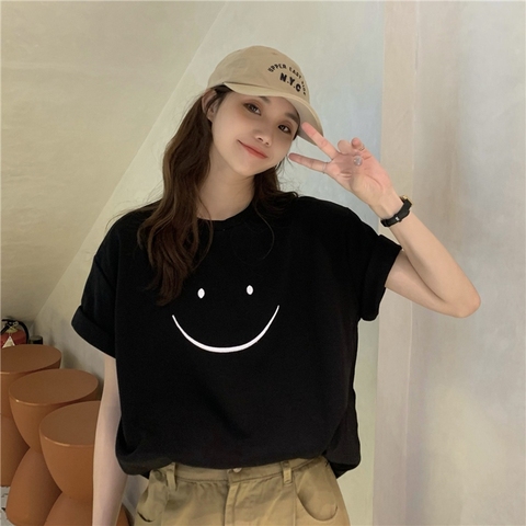 Short sleeve T-shirt women's spring dress Korean  new versatile loose letter printed white bottom shirt