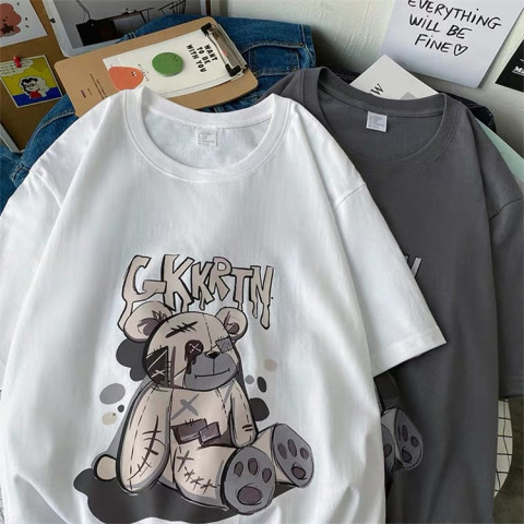 2022 short sleeve women's design sense minority Korean version loose Harajuku port style T-shirt ins new trend foreign style T-shirt