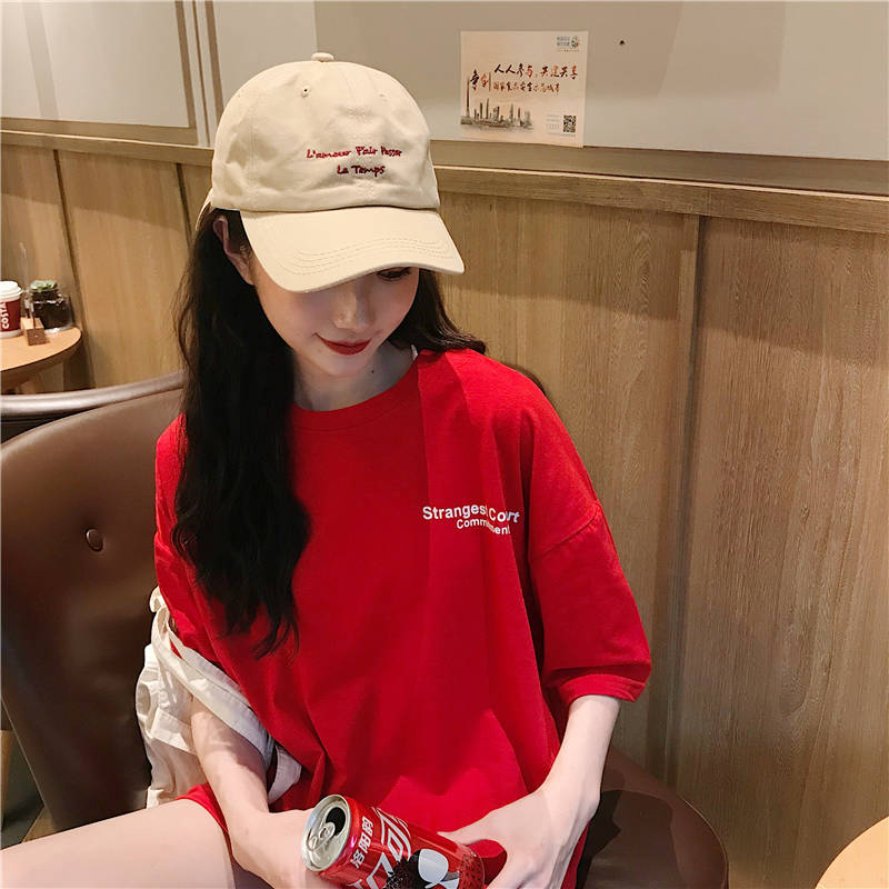 Super fire CEC printed short sleeve T-shirt women's 2022 summer new Korean student loose top trend