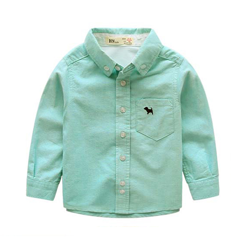 2-10 year old shirt Korean slim fit spring and autumn children's wear boys' shirt long sleeve children's primary and secondary school children's baby solid color shirt