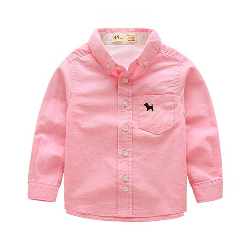 2-10 year old shirt Korean slim fit spring and autumn children's wear boys' shirt long sleeve children's primary and secondary school children's baby solid color shirt
