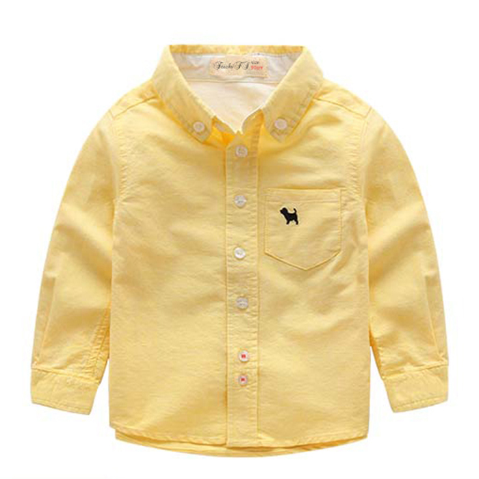 2-10 year old shirt Korean slim fit spring and autumn children's wear boys' shirt long sleeve children's primary and secondary school children's baby solid color shirt