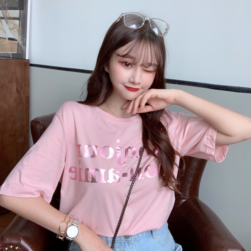 6535 Pullover cotton short sleeve T-shirt women's print