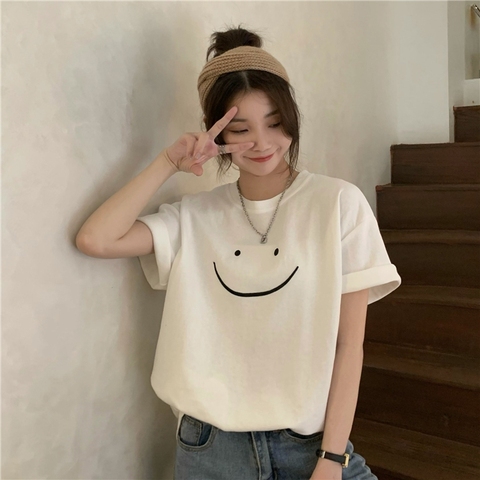 Short sleeve T-shirt women's spring dress Korean 2022 new versatile loose letter printed white bottom shirt