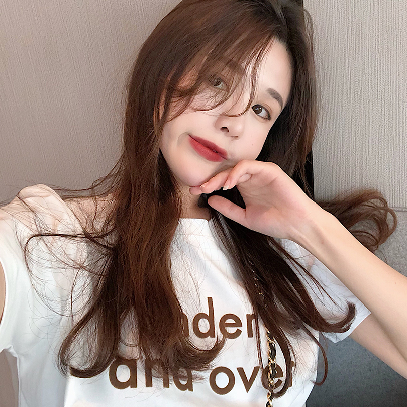 Official picture of shrimp skin hot sale [6535 pull frame cotton] white T-shirt women's short sleeve 2021 new women's Korean round neck top summer