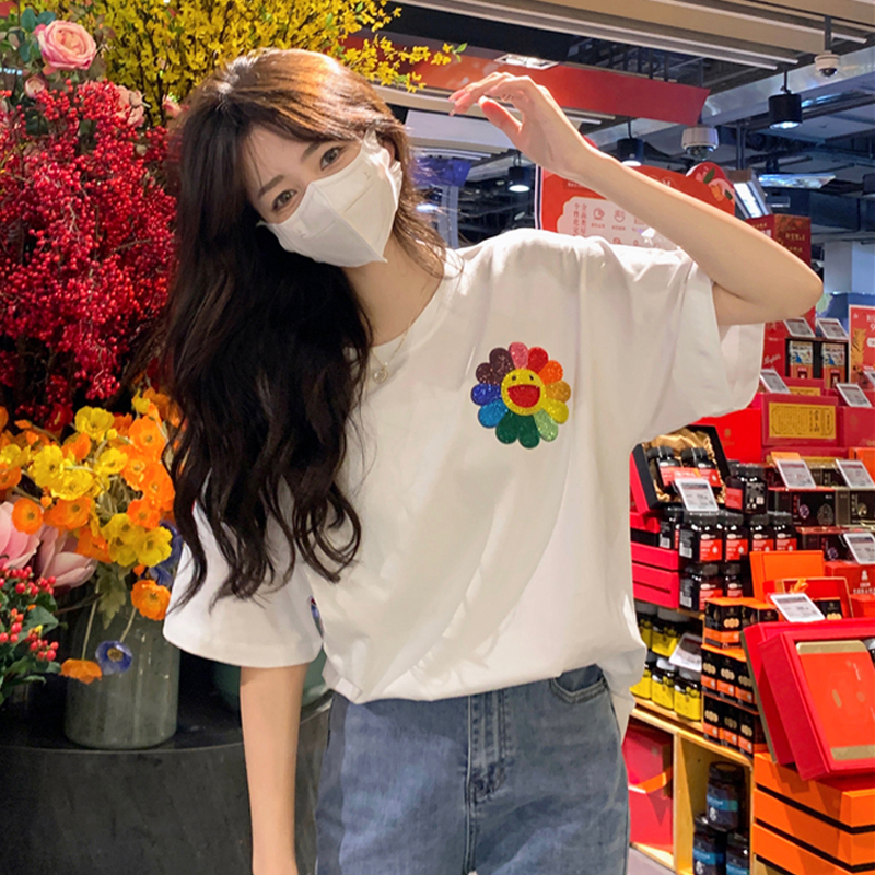 6535 cotton 180g + new short sleeve T-shirt women's pure cotton