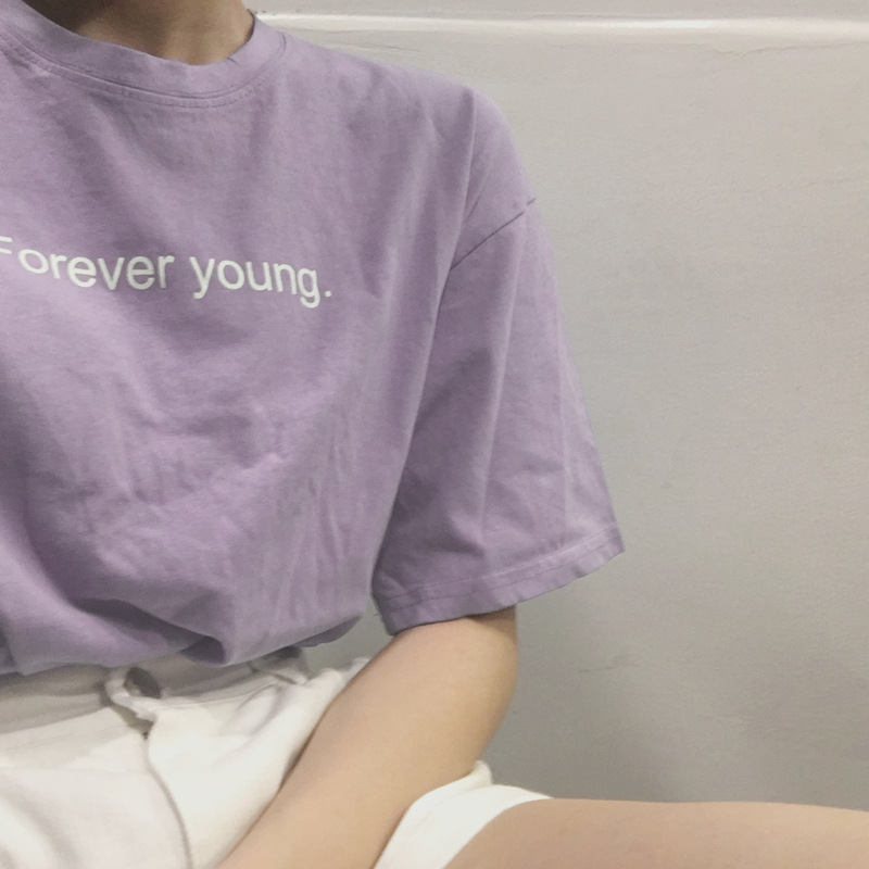Shrimp skin hot selling 948#ins short sleeve T-shirt women's new summer Korean version Harajuku versatile women's student letter printed loose top