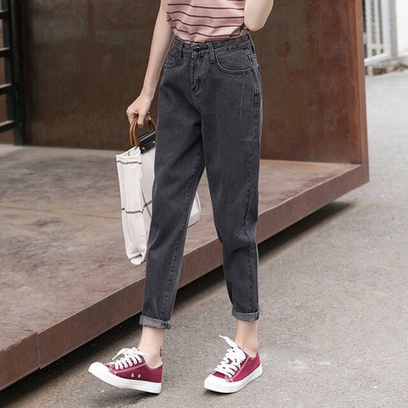 Shrimp skin is a hot seller. It is suitable for pants with thick hips and thighs. Jeans women's large size fat mm Harlan pants fat sister elastic thin radish pants