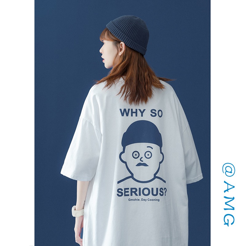 Real price [cotton] summer short sleeved T-shirt women's loose and versatile printed half sleeved top