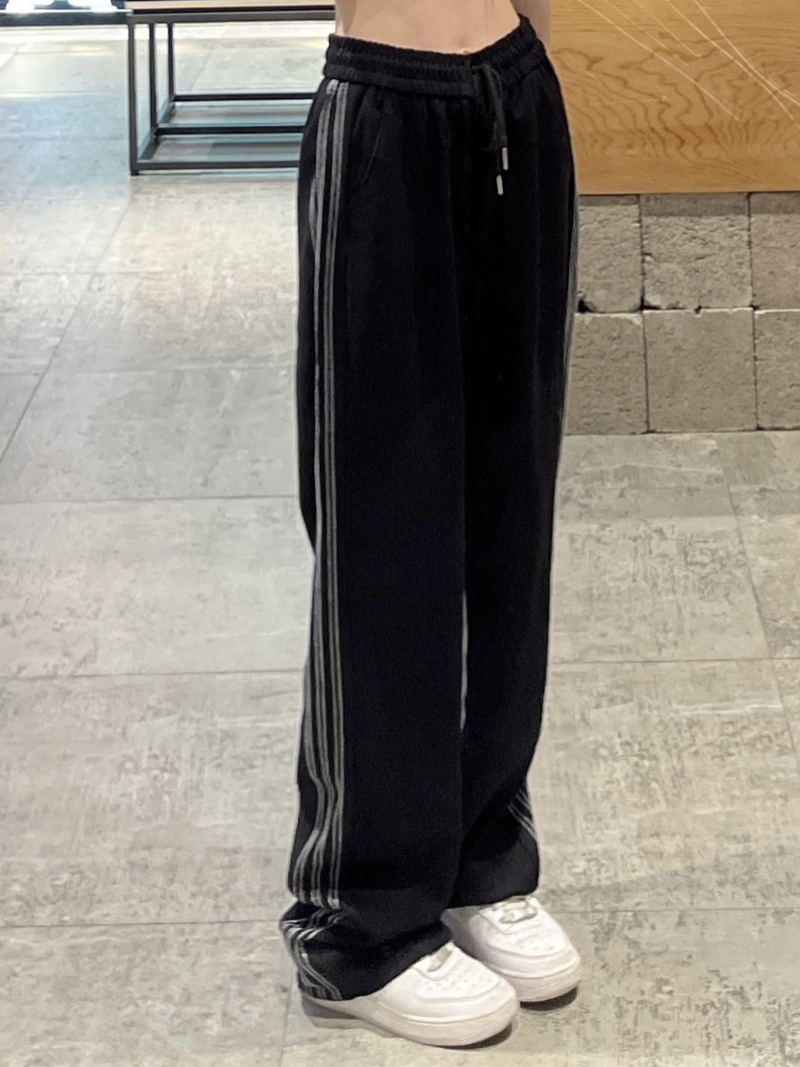 [real shot] striped casual sweatpants loose vertical feel versatile straight pants