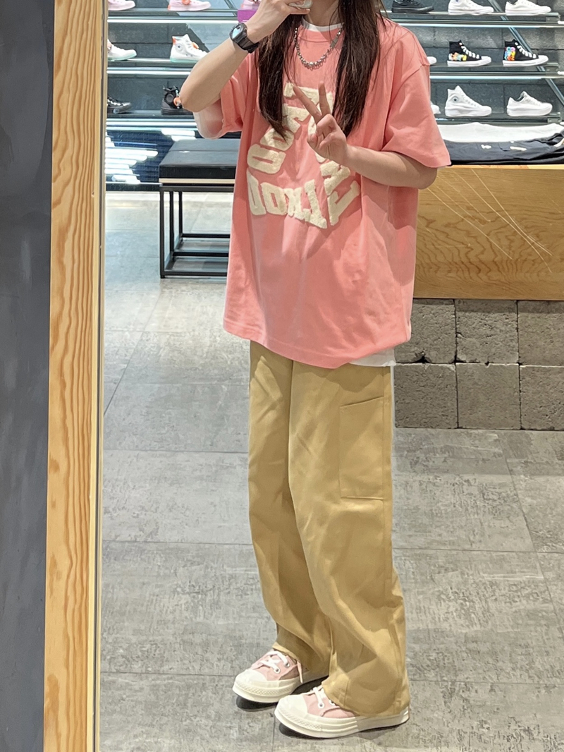 [actual shot] overalls loose straight tube high waist slim casual wide leg pants