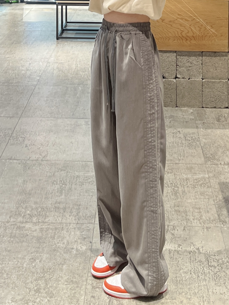Casual pants [tr] wide striped West leg