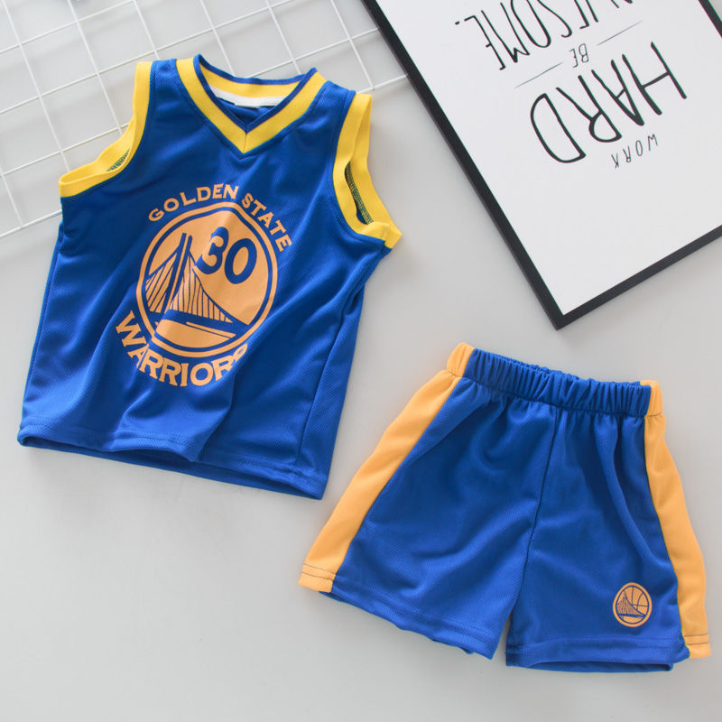 Boys' and girls' sportswear summer suit two-piece set 2022 new primary school students' sleeveless shorts vest basketball suit
