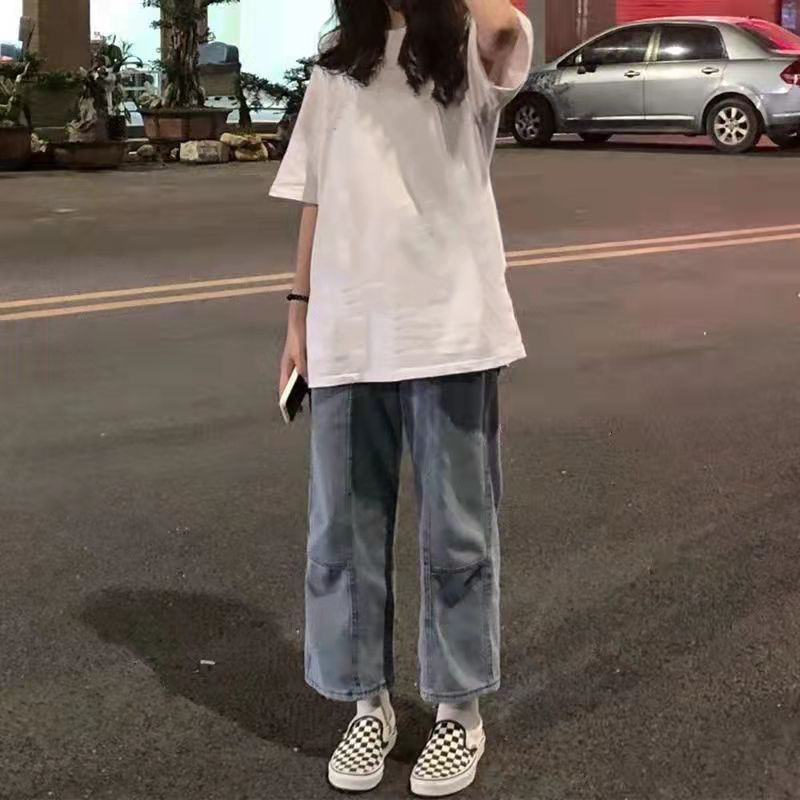 Fat loose plus size 200kg short sleeve T-shirt women's fashion summer Harajuku port style 300 women's cotton top