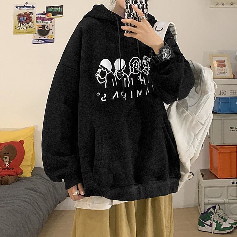 Hooded women's aw2021 new Korean Harajuku style lazy ins loose coat