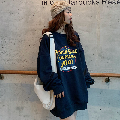 Autumn and winter new round neck Pullover casual and versatile student women's sweater