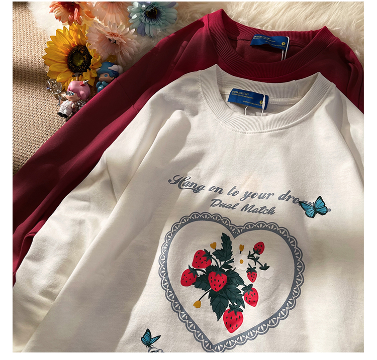 Autumn and winter new round neck Pullover casual and versatile student women's sweater