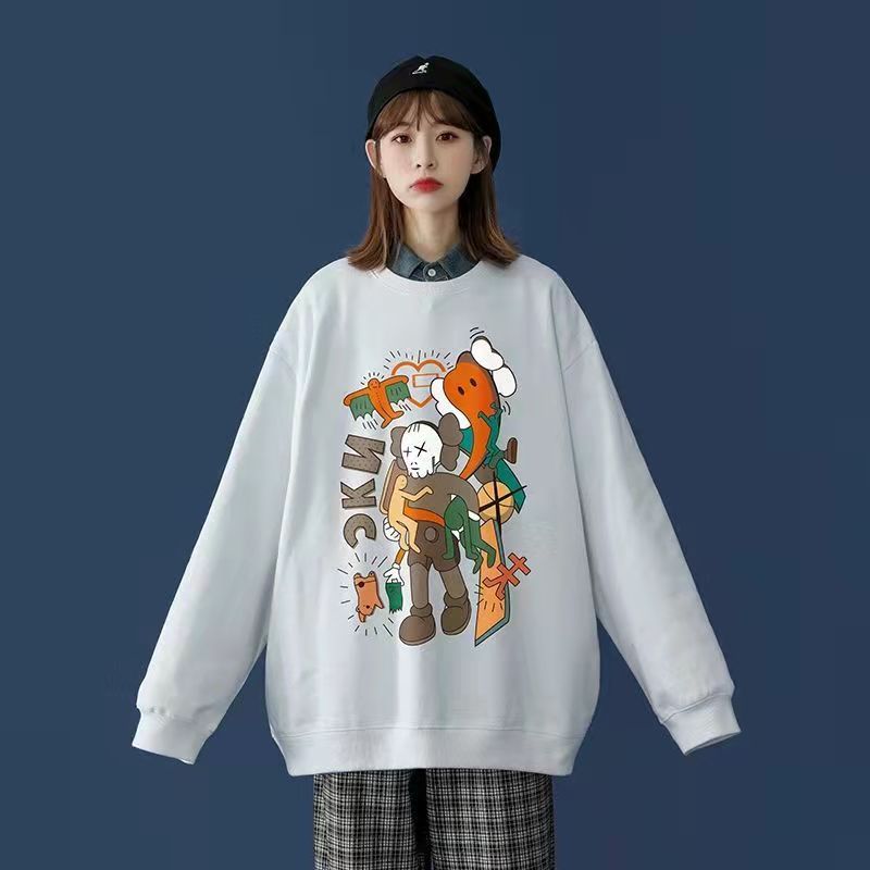 Autumn and winter Korean version Harajuku style BF loose college style long sleeve sweater female student letter printed jacket
