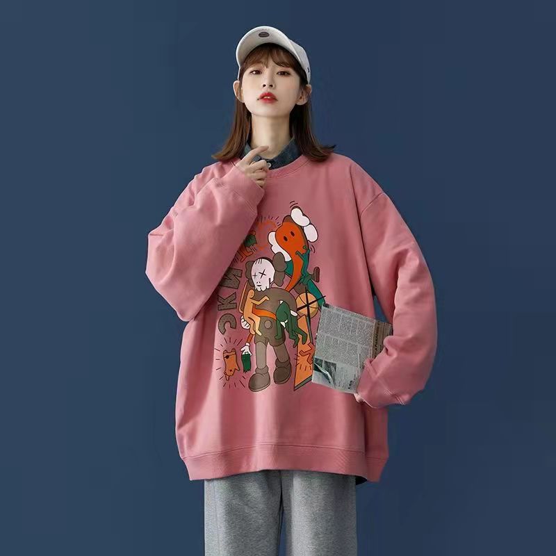 Autumn and winter Korean version Harajuku style BF loose college style long sleeve sweater female student letter printed jacket