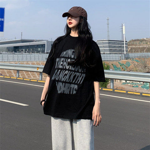 Original Diablo Sweet Cool Girl Letter Printing Loose bf Street Harajuku Short Sleeve T-shirt