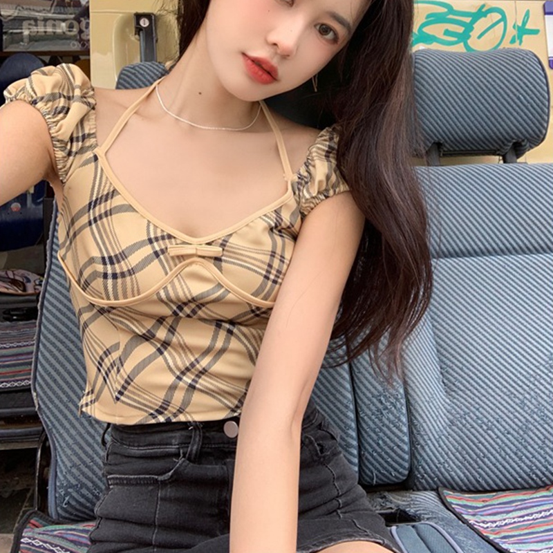 00% polyester side zipper short V-neck T-shirt summer 2022 new Spice Girls