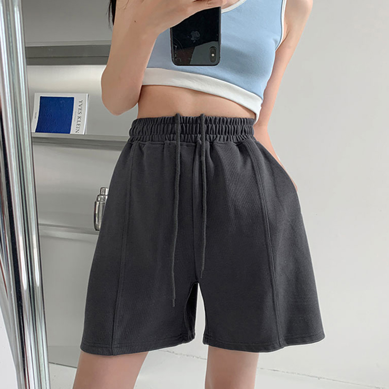 Mini High Waist casual sports shorts women's 2022 summer new loose wide leg A-line hot pants trend