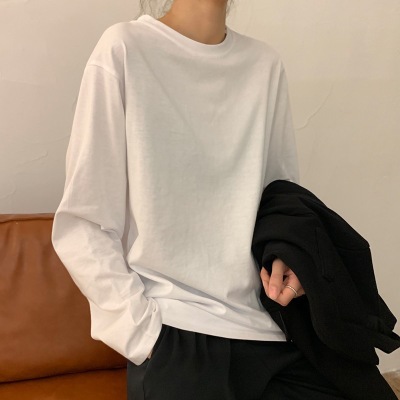 7701# Bottoming shirt women's autumn new Korean version of women's clothing with a solid color student long-sleeved t-shirt women's tide