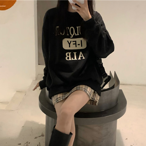 Super hot cec sweater women's spring and autumn Korean version oversize capless thin coat ins tide student loose clothes