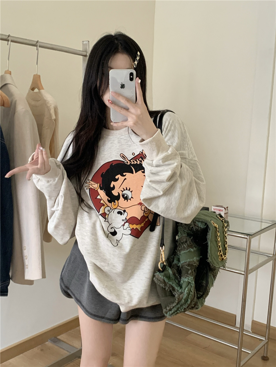 women's thin sweater autumn college style Korean style loose long-sleeved top