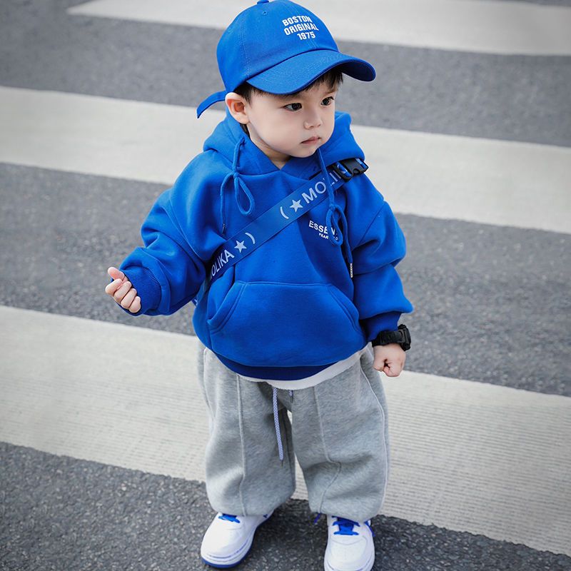 Boys' fleece sweater autumn and winter clothes new baby 1-3 years old warm tops children's thickened children's tops tide