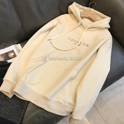 Sweater women's velvet thickening 2022 autumn and winter new style lazy wind bf loose small letters old hoodie jacket tide