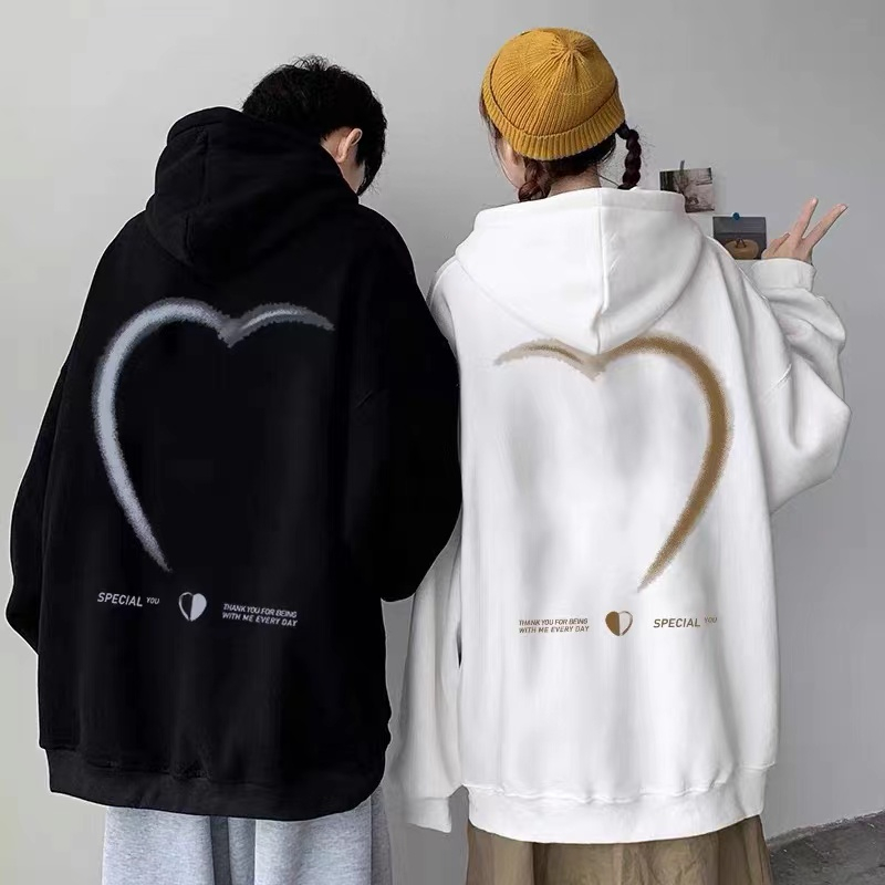 [Heavy weight 300 grams of pure cotton / 65 fish scale back wrap strip] niche ins wind lovers retro hoodie sweater female