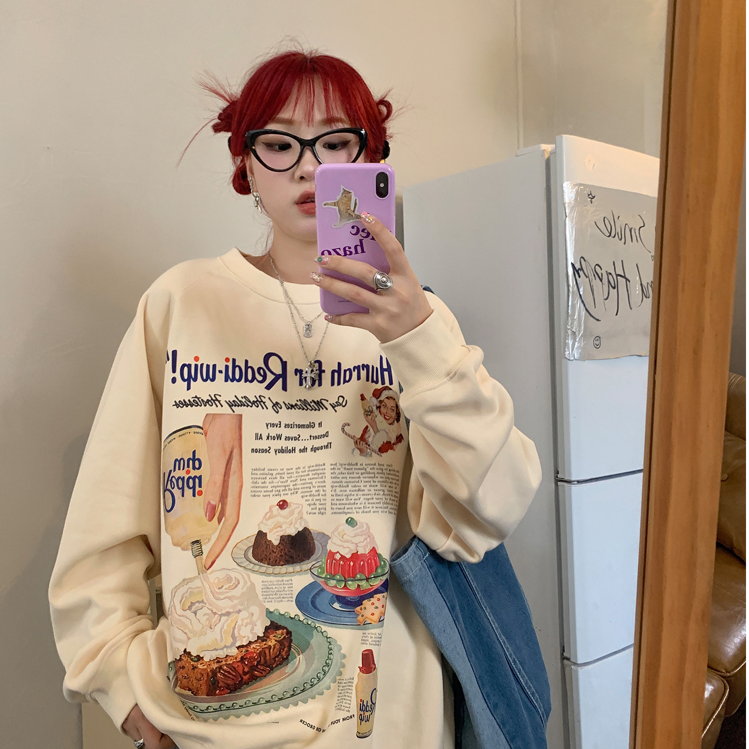 190g sweater women's autumn and winter loose round neck sweater