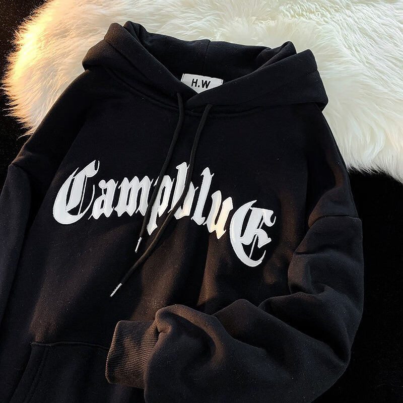 Official picture 190g sweater plus velvet autumn and winter loose hooded sweater women