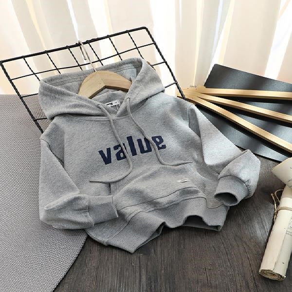Boy's sweater 2021 spring new trendy children's casual sports top middle-aged children's loose Korean version all-match hoodie