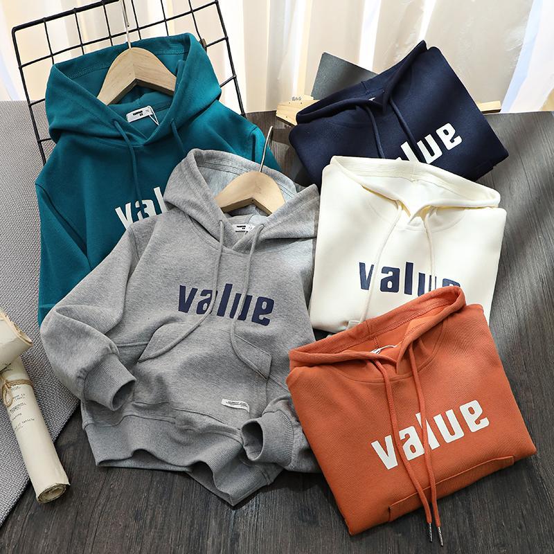 Boy's sweater 2021 spring new trendy children's casual sports top middle-aged children's loose Korean version all-match hoodie
