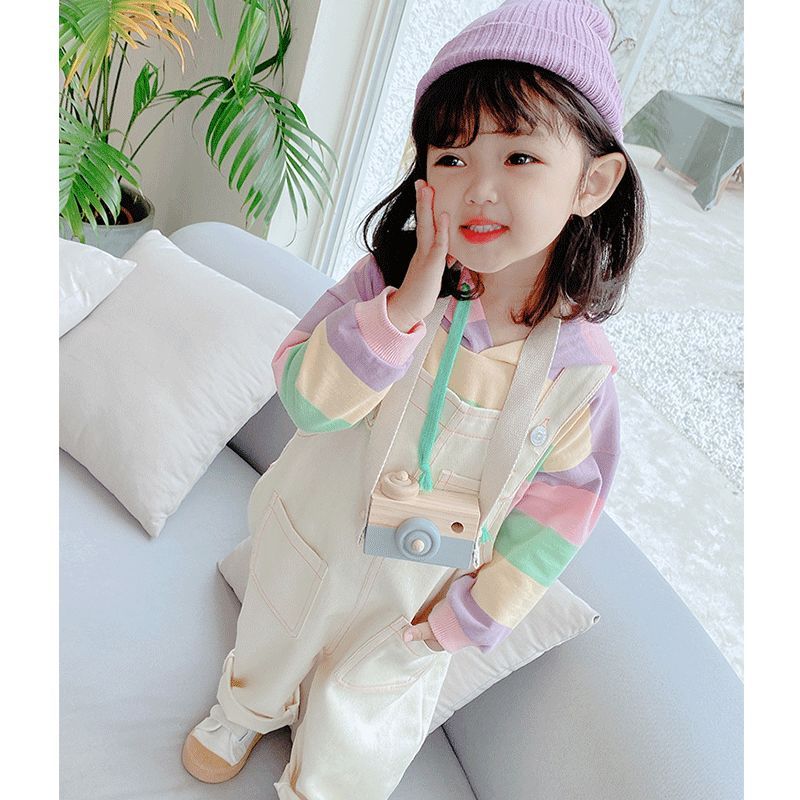 Girls' sweater autumn clothes  new foreign style net red children's spring and autumn girl baby rainbow top Korean version trendy children's clothes