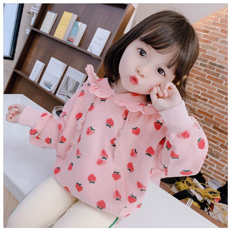 Girls' sweater autumn clothes  new foreign style net red children's spring and autumn girl baby rainbow top Korean version trendy children's clothes