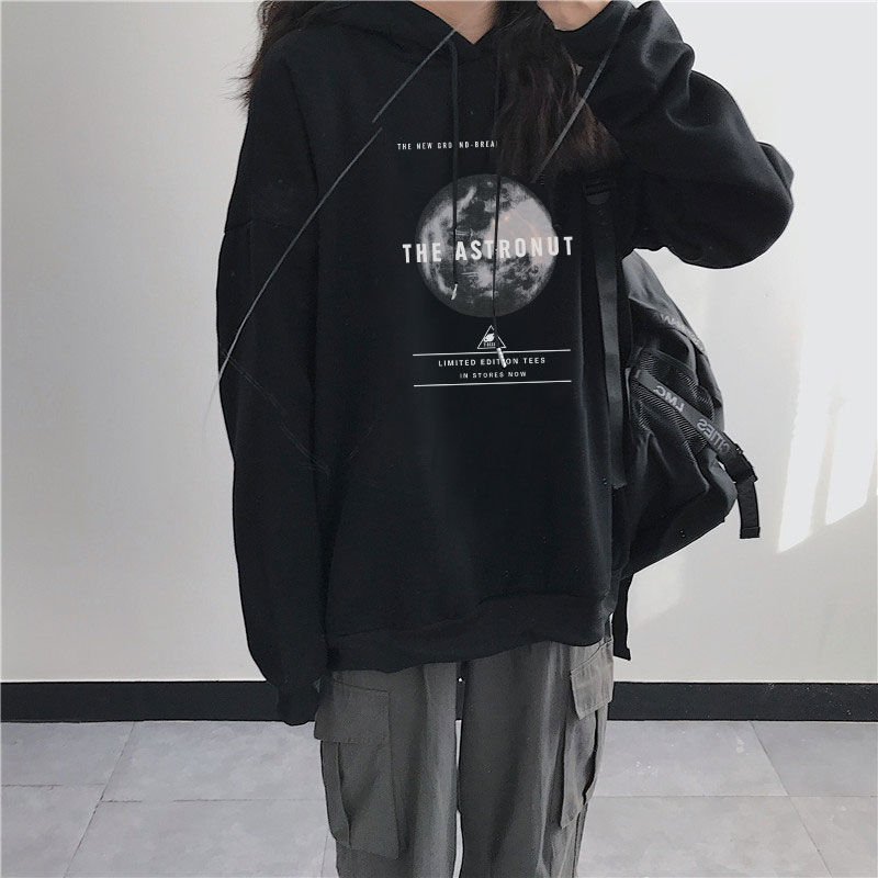 190g David coat autumn and winter students loose class uniform plus velvet hooded sweater women