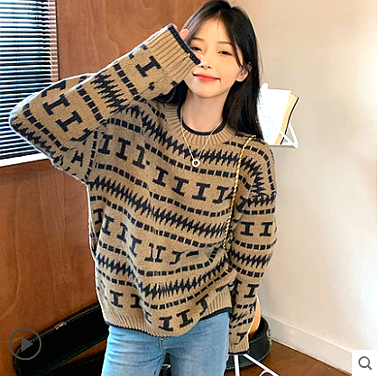 Sweater women's  new bottoming shirt loose autumn and winter inner design with a sense of niche lazy style