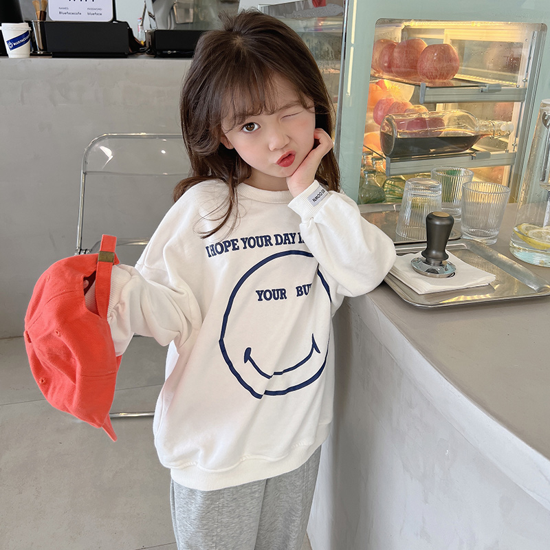 6535 cotton thin fish scale sweater loose round neck sweater boys and girls