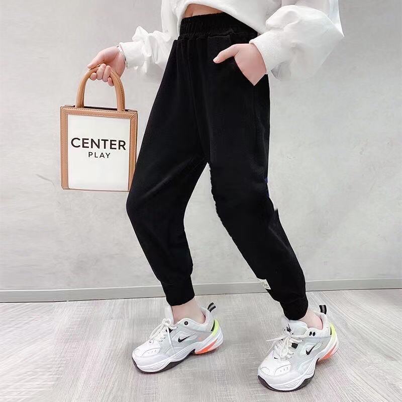 Girls' trousers 2021 new spring and autumn sports pants, medium and large children's fashionable foreign style outerwear, sweatpants, casual harem pants