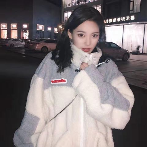 Versatile loose imitation lamb velvet jacket women's winter new Korean style thickened student tops women