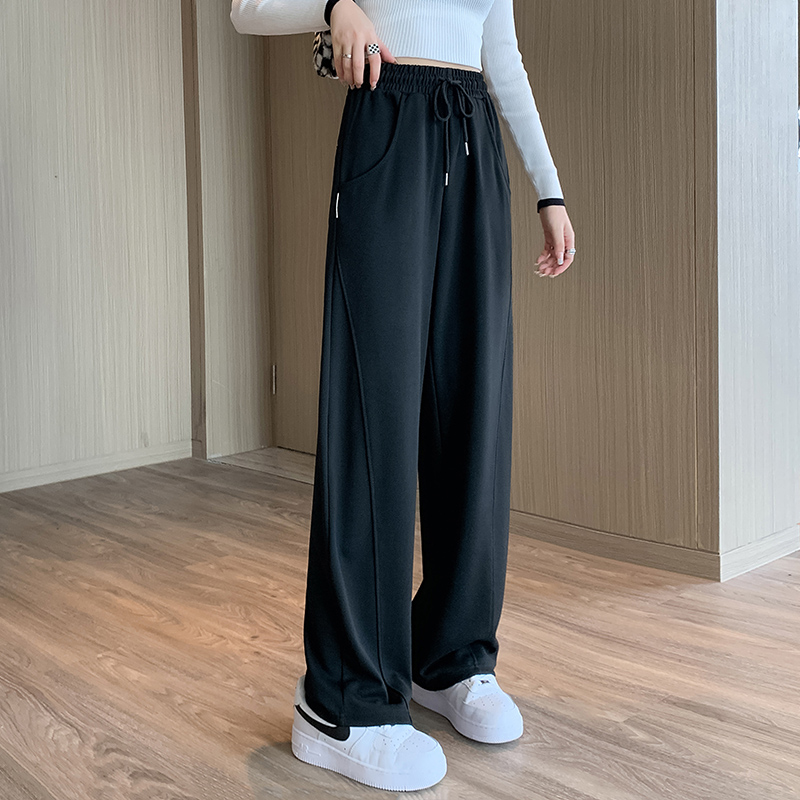 Real shot of 2113 gray sports pants women's spring and autumn 2023 new loose-fitting trousers with thin feet and slim casual pants