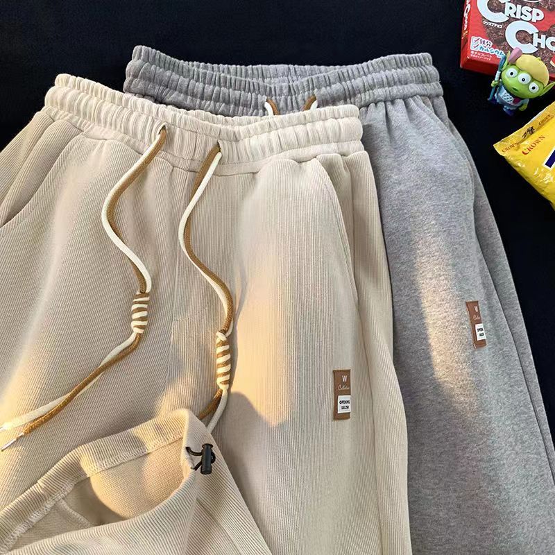 Pure cotton Huamian composite milk silk, official website 2127# sports pants female spring and autumn 2023 new loose casual pants