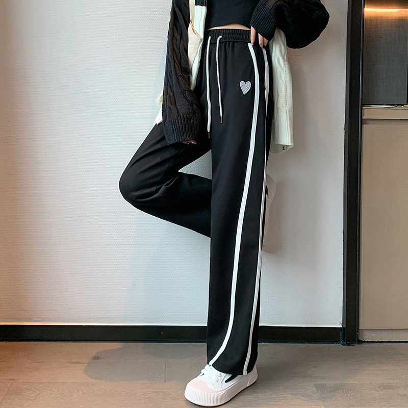 Real shot of 2097 gray sports pants women's spring and autumn  new loose-fitting leggings pants small slim casual pants